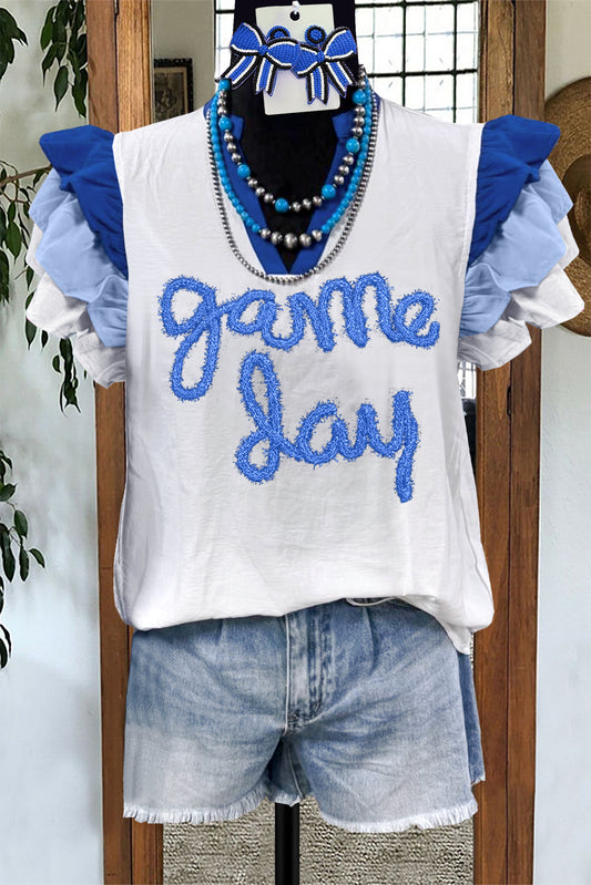 Classic Gameday Letter Flying Sleeve Blouse